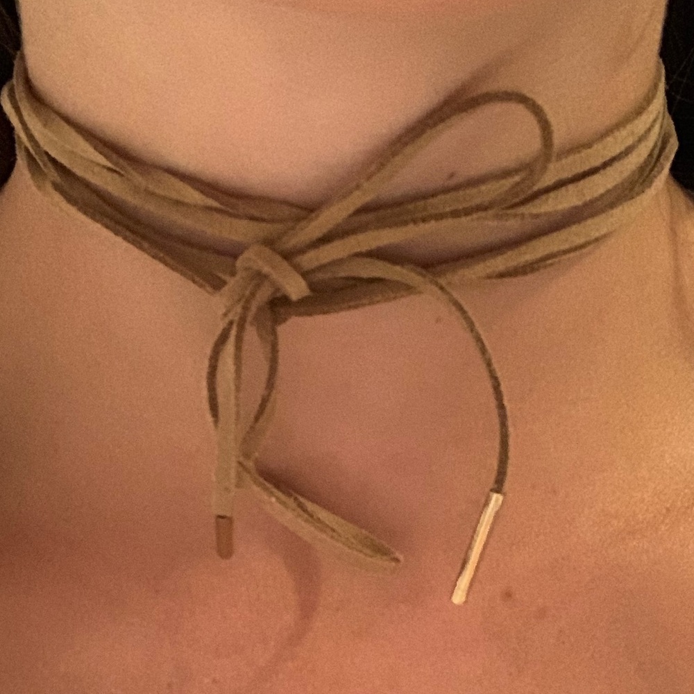 Suede Tan Rope Chocker - Picture 2 of 6